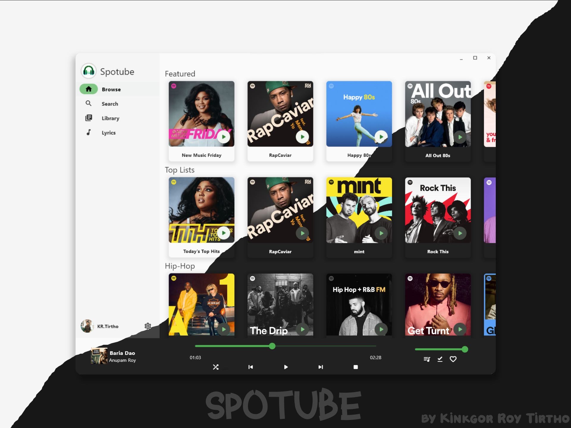 Spotube for mac 2.6.0 破解 Spotify 和 Youtube 的音乐客户端