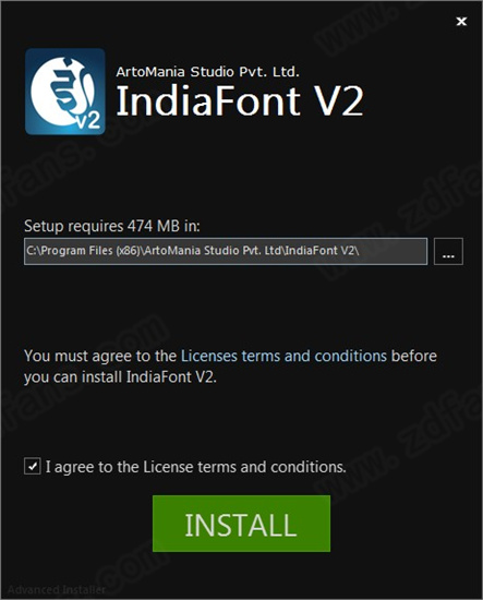 IndiaFont破解版下载 v2.0.0(附安装教程+注册机)[百度网盘资源]