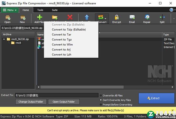 Express Zip 9中文破解版-NCH Express Zip Plus 9永久免费版下载 v9.04(附破解补丁)