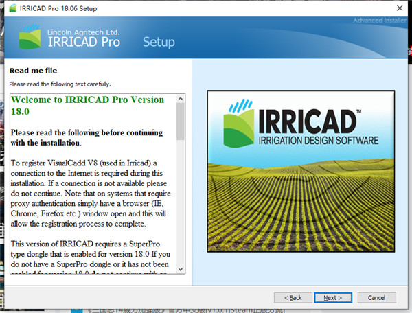 IRRICAD 18(灌溉系统设计软件)破解版下载 v18.06(附安装教程)[百度网盘资源]