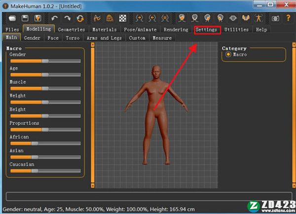 makehuman中文版-makehuman(3D人物角色建模软件)汉化破解版下载 v1.0.2(附安装教程)