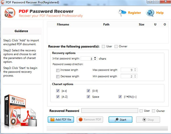 PDF Password Recovery Pro破解版下载 v3.2.1(附破解补丁和破解教程)