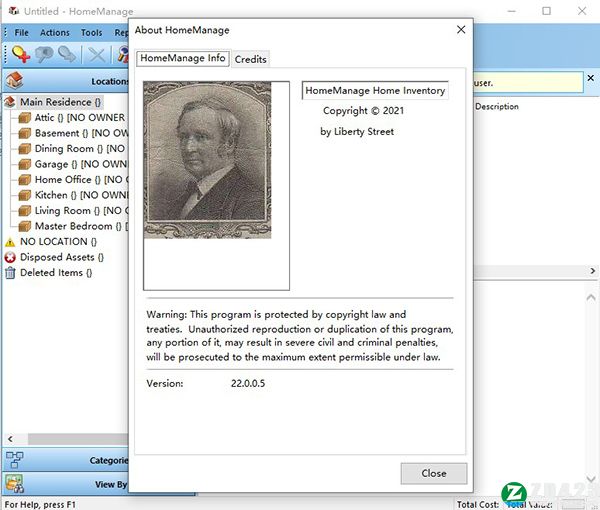 Liberty Street HomeManage 22破解版-Liberty Street HomeManage 22(家居库存管理软件)中文免费版下载 v22.0.0.5(附破解补丁)