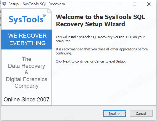 SysTools SQL Recovery 12中文破解版下载 v12.0.1(附破解补丁)