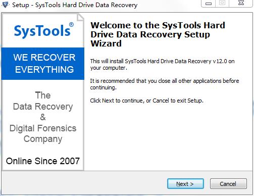 SysTools Hard Drive Data Recovery(硬盘数据恢复) v12.0.0.0破解版下载(附破解补丁)