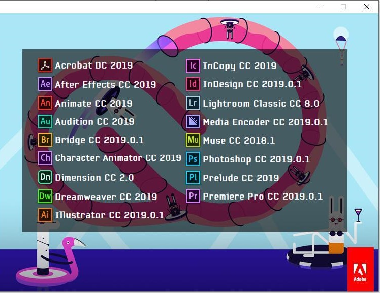 嬴政天下Adobe cc 2019全家桶破解版 V9.2.1下载[百度网盘资源]