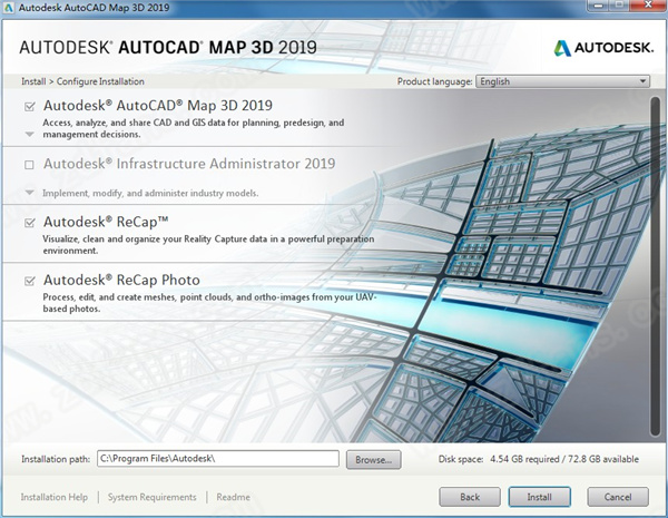 AutoCAD Map 3D 2019破解版下载(破解补丁)[百度网盘资源]