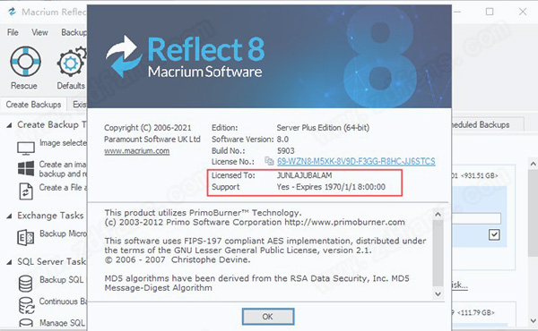 Macrium Reflect 8中文破解版下载 v8.0.5903(附破解补丁)[百度网盘资源]