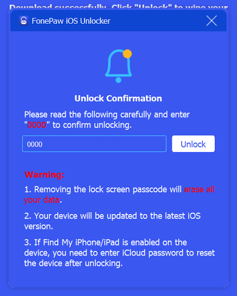 FonePaw iOS Unlocker破解版-FonePaw iOS Unlocker中文免费版下载 v1.5.0(附破解补丁)