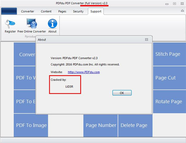 PDFdu PDF Converter无限制破解版下载 v2.3.0(附破解补丁和教程)