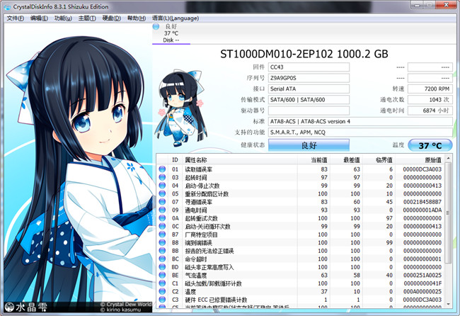 CrystalDiskInfo中文萌妹版 v8.3.1下载