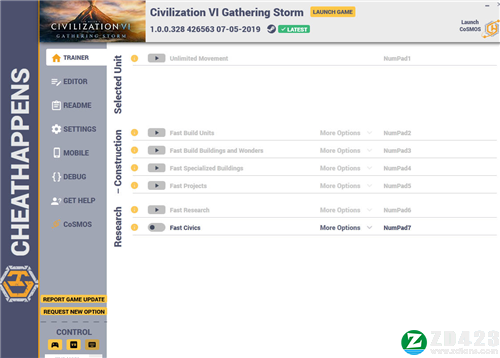 文明6十九项修改器-文明6修改器CHEATHAPPENS版下载 v1.0.0.328