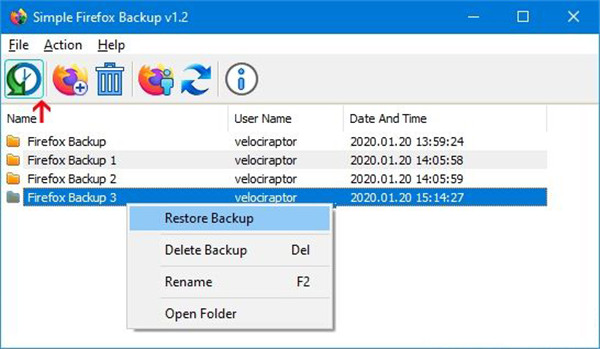 Simple Firefox Backup绿色版-Simple Firefox Backup免费版下载 v1.2