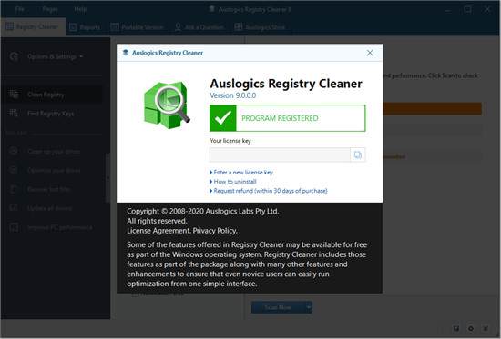 Auslogics Registry Cleaner Pro破解版下载 v9.0