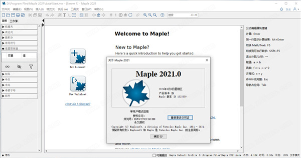 Maplesoft Maple 2021中文破解版 64位下载(附破解补丁)