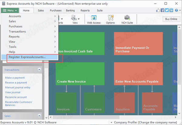 NCH Express Accounts Plus 9中文破解版 v9.01下载(附破解补丁)