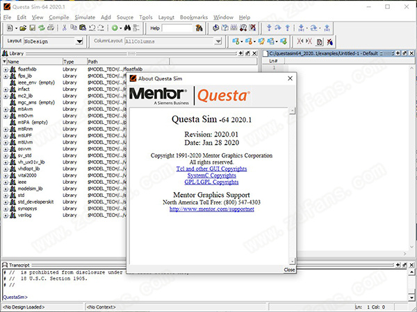 Mentor Graphics QuestaSim 2020.1(高级仿真模拟软件)