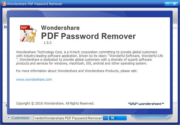 Wondershare PDF Password Remover破解版下载 v1.5.3(附破解补丁)