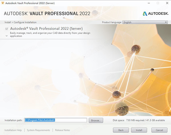 Vault Professional 2022中文破解版-Autodesk Vault Professional 2022免费激活版 64位下载(附破解教程)