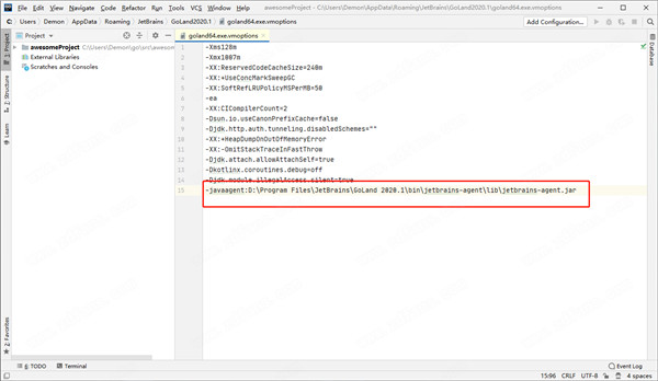 JetBrains Goland 2020.1汉化破解版 64位下载(附激活码及汉化、破解补丁)