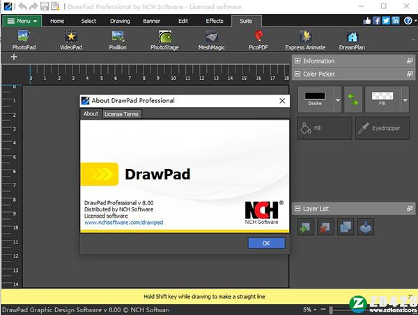 DrawPad Pro 8中文破解版-NCH DrawPad Pro 8最新免费版下载 v8.0.0(附破解补丁)