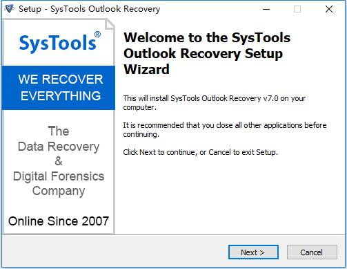 SysTools Outlook Recovery破解版 v7.0下载(含破解补丁)