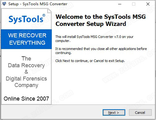 SysTools MSG Converter 7中文破解版下载(附破解补丁)