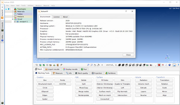 声学仿真软件-MSC Actran 2020破解版 下载(附许可证文件)