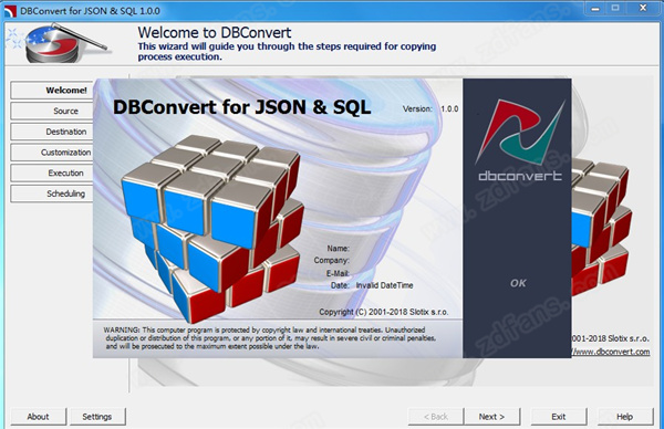 DBConvert JSON to SQL破解版下载 v1.0.0(附安装教程+破解补丁)