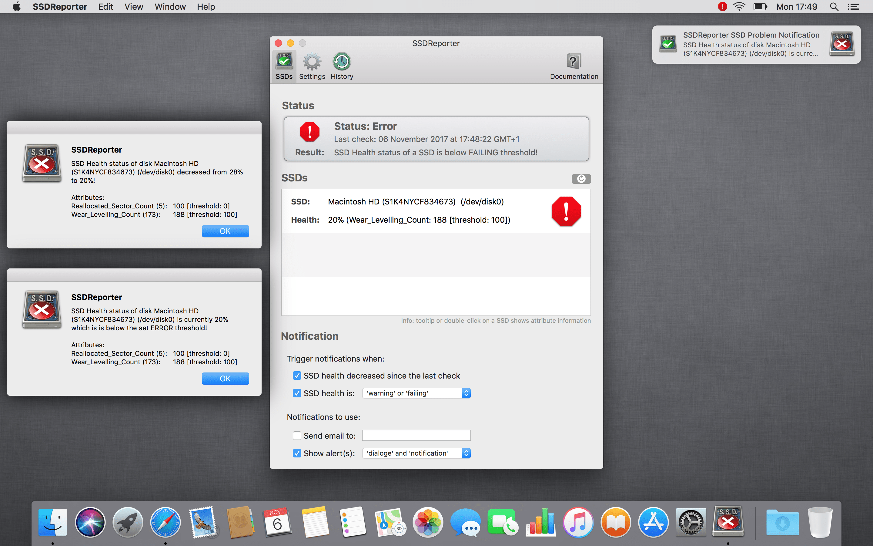 SSDReporter 1.1.0 Mac 固态硬盘检测工具 苹果电脑硬盘检测下载插图1