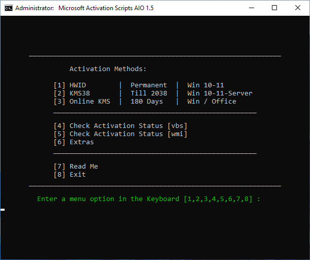 Microsoft Activation Scripts v2.4.0 (MAS)下载