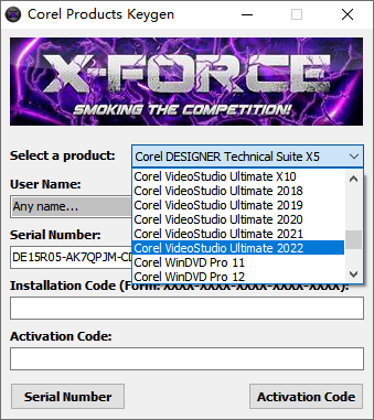 Corel Products KeyGen 2022 by X-FORCE下载